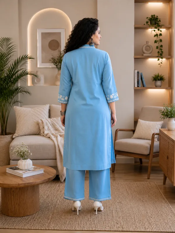 Women's__Skay_Embroidered_Kurta_Palazzo_Set