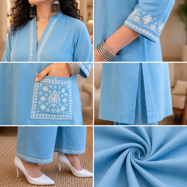 Women's__Skay_Embroidered_Kurta_Palazzo_Set