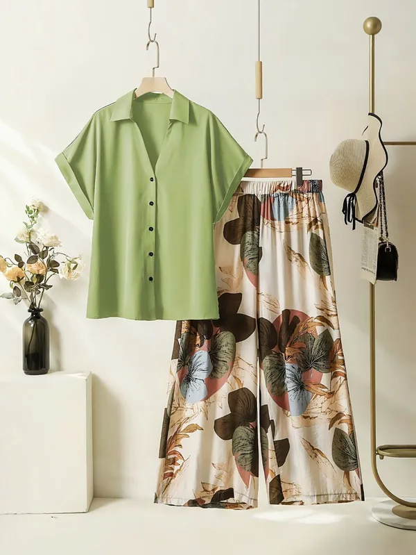 Pista_Paisley_Printed_Short_Sleeves_Shirt_&_Wide-Leg_Pant_Rayon_Co-Ord_Set_For_Women