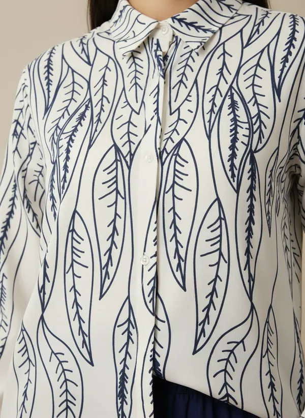 White_&_Blue_Stylish_Printed_Poly_Rayon_Co-Ord_Set_For_Women