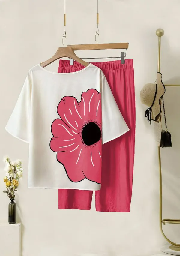 Gajri_&_White_Cotton_Printed_Straight_Kurta_With_Pant_Set_Lycra_Co-Ord_Set_For_Women