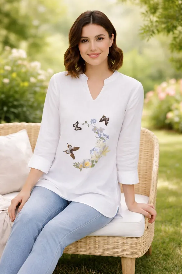 Floral_Butterfly_Printed_White_Tunic_Top