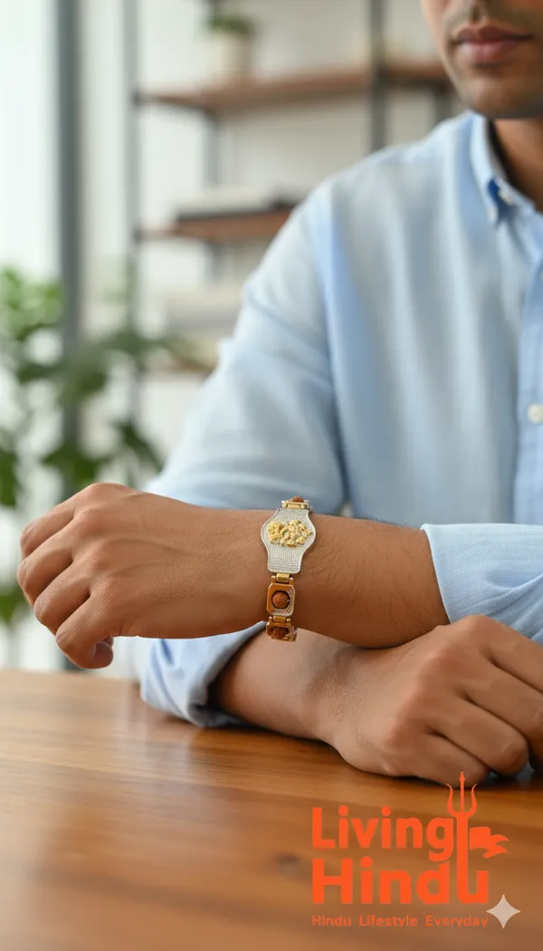 Gold_Plated_Duo-Tone_Ganpati_Emboss_Bracelet_|_Removes_Obstacles_&_Attracts_Success