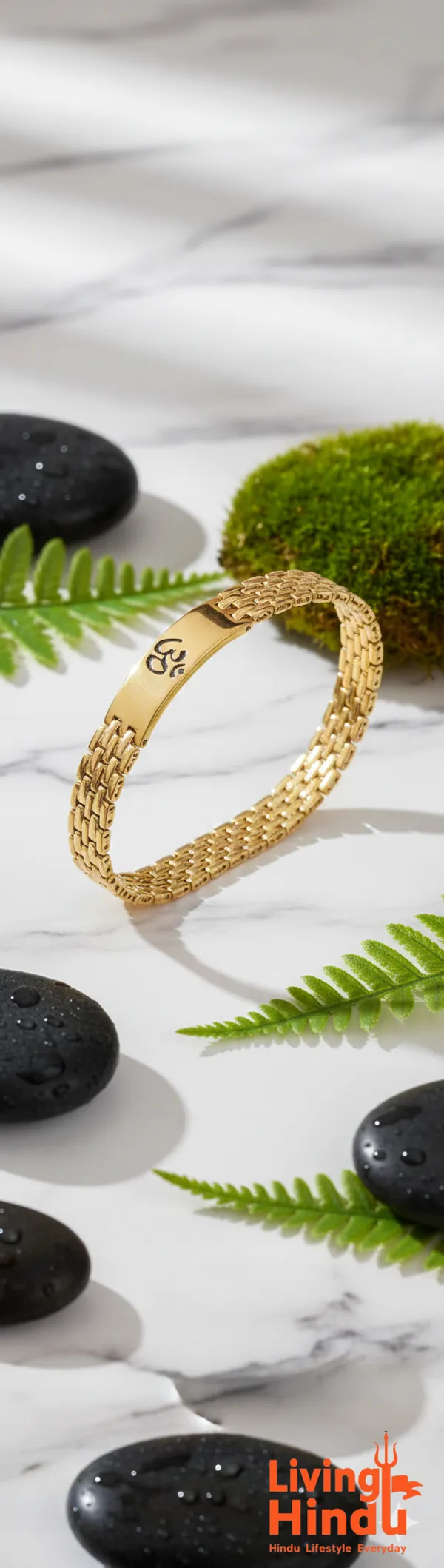 Gold_Plated_Om_Link_Bracelet_|_Enhances_Spiritual_Awareness_&_Mental_Calmness