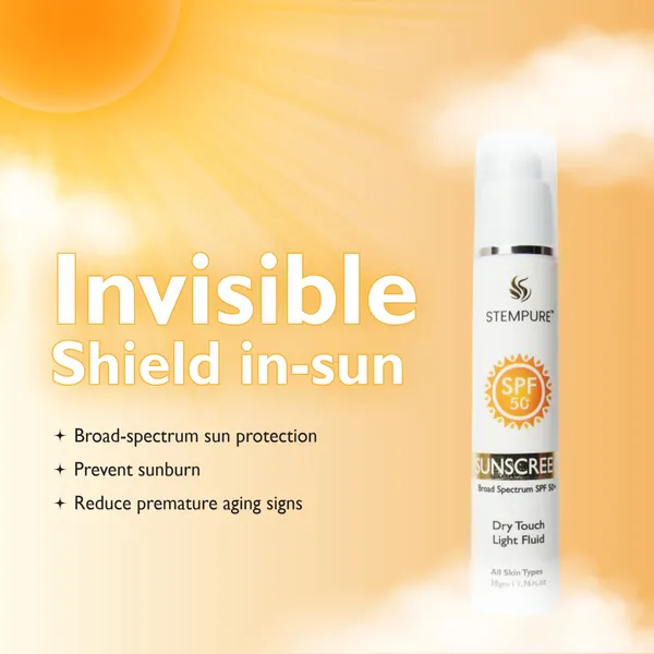 STEMPURE_Sunscreen_SPF_50+_|_Broad_Spectrum_Dry_Touch_Light_Fluid_|_For_All_Skin_Types_|_50g_/_1.76_Fl._Oz.