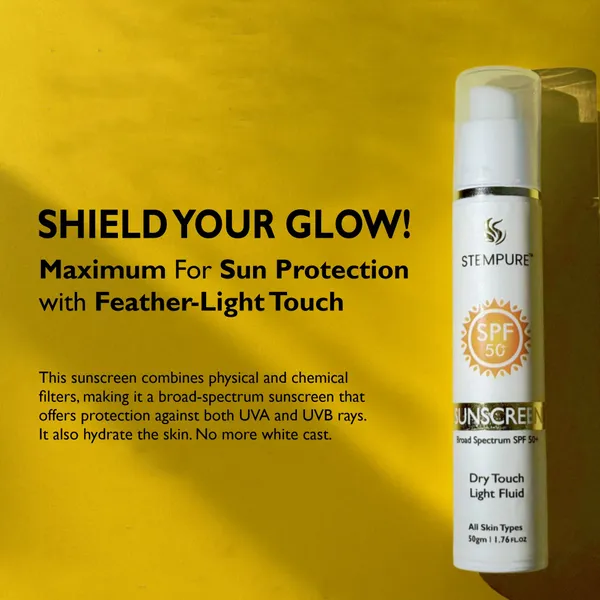STEMPURE_Sunscreen_SPF_50+_|_Broad_Spectrum_Dry_Touch_Light_Fluid_|_For_All_Skin_Types_|_50g_/_1.76_Fl._Oz.