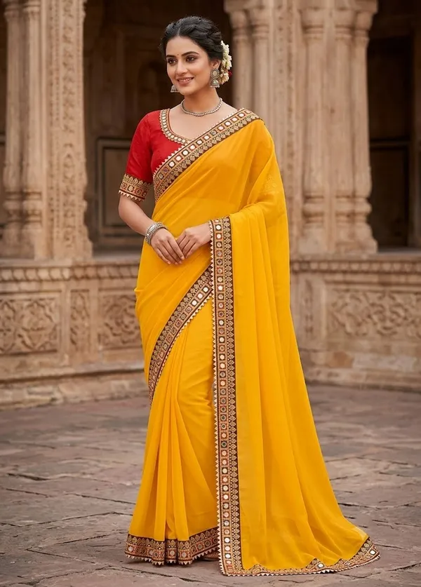 Mirror_Fancy_Lace_Saree_Solid_Bollywood_Georgette_Saree_With_Unstitched_Blouse_(Yellow)