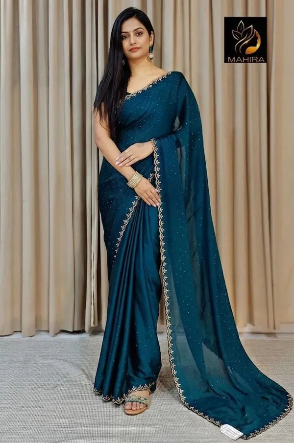 Ndenterprise_Embellished_Bollywood_Chiffon_Saree_With_Unstitched_Blouse_(Blue)