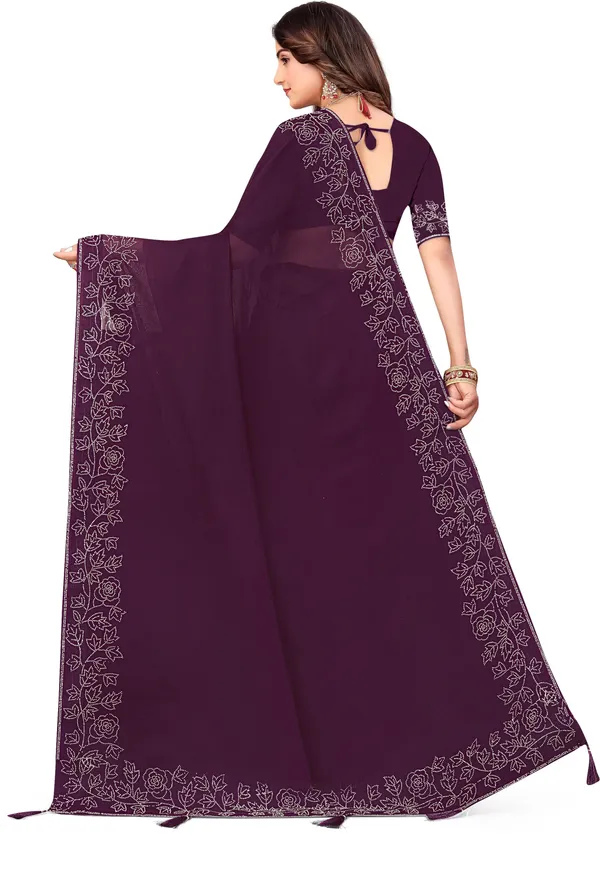 Genral_Self_Design_Bollywood_Georgette_Saree_(Magenta)