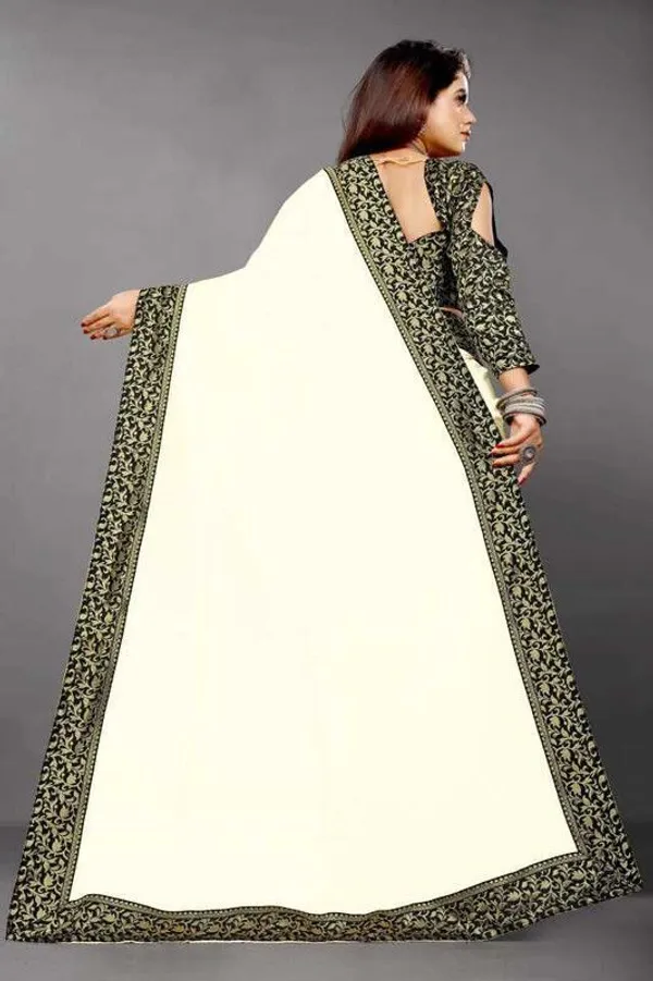 Shree_Shubh_Creation_Solid/Plain_Daily_Wear_Georgette_Saree_(Black,_White)