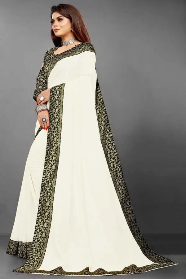 Shree_Shubh_Creation_Solid/Plain_Daily_Wear_Georgette_Saree_(Black,_White)