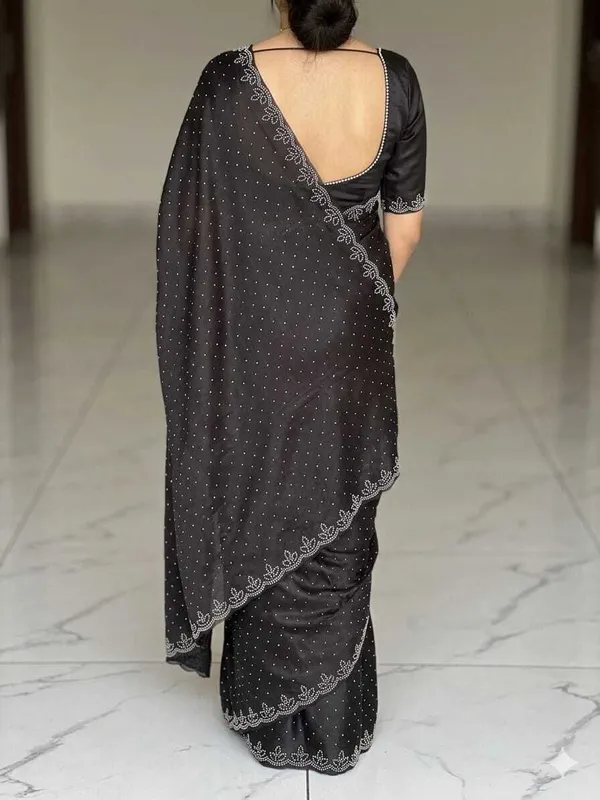 Shree_Shubh_Creation_Self_Design,_Embellished_Daily_Wear_Georgette_Saree_(Black)