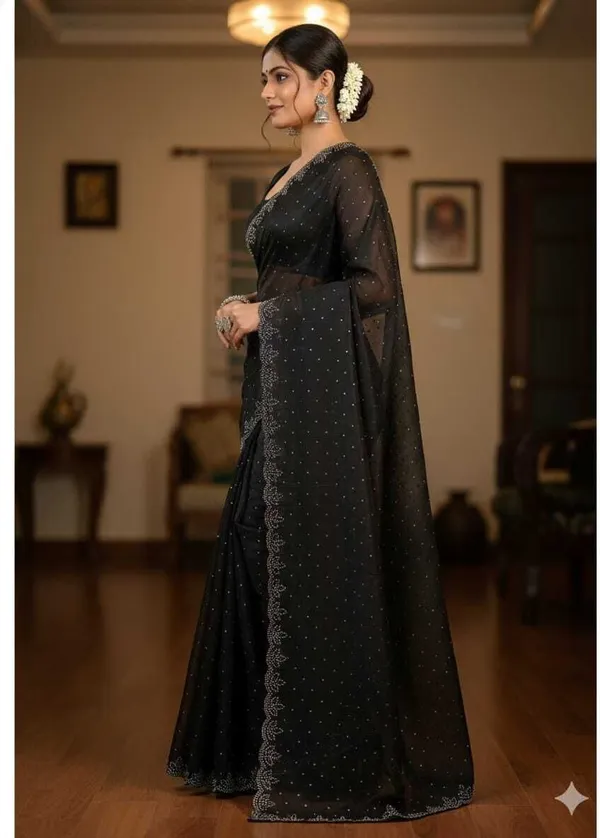 Shree_Shubh_Creation_Self_Design,_Woven,_Embroidered_Bollywood_Pure_Silk_Saree_(Black)