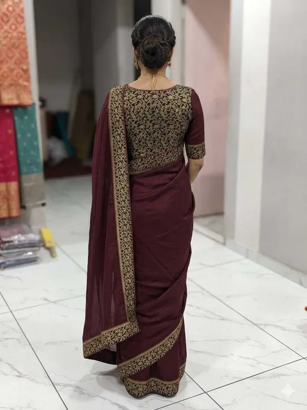 Shree_Shubh_Creation_Embroidered,_Woven_Bollywood_Georgette_Saree_(Maroon,_Gold)