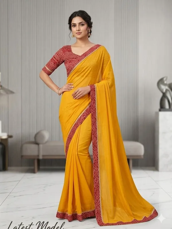 Shree_Shubh_Creation_Self_Design,_Embellished_Bandhani_Georgette_Saree_(Mustard)