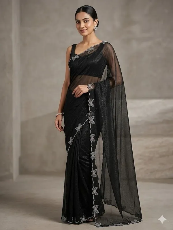 Shree_Shubh_Creation_Embellished_Bollywood_Georgette_Saree_(Black)
