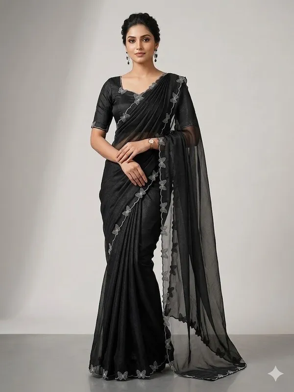 Shree_Shubh_Creation_Embellished_Bollywood_Georgette_Saree_(Black)
