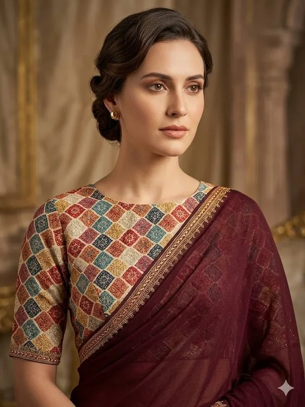 Shree_Shubh_Creation_Embroidered_Bollywood_Georgette_Saree_(Maroon)
