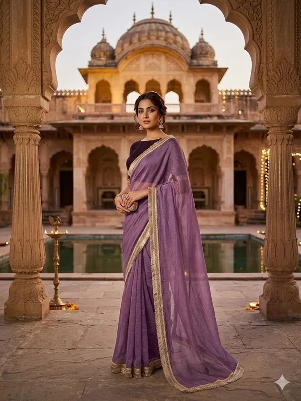 Shree_Shubh_Creation_Woven_Bollywood_Organza_Saree_(Purple)