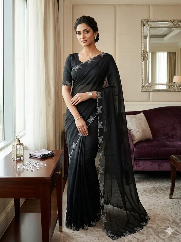 Shree_Shubh_Creation_Printed_Daily_Wear_Georgette_Saree_(Black)