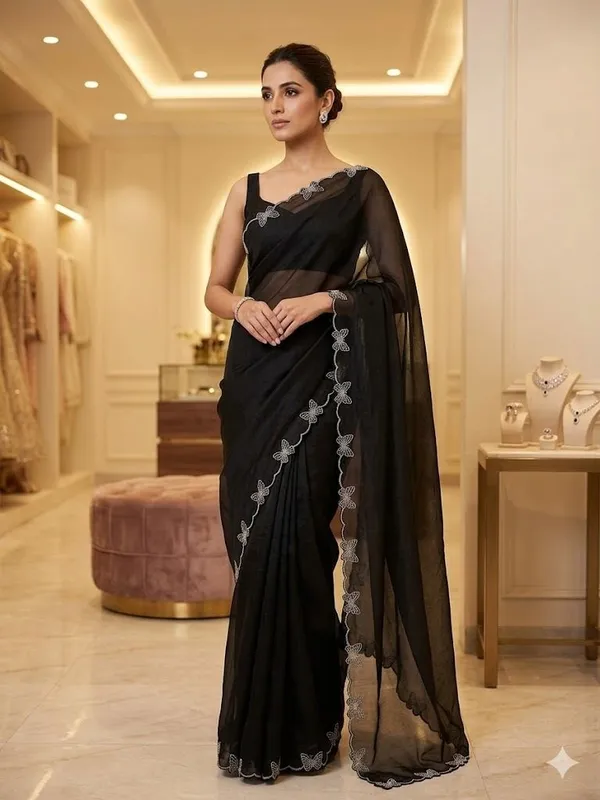 Shree_Shubh_Creation_Printed_Daily_Wear_Georgette_Saree_(Black)