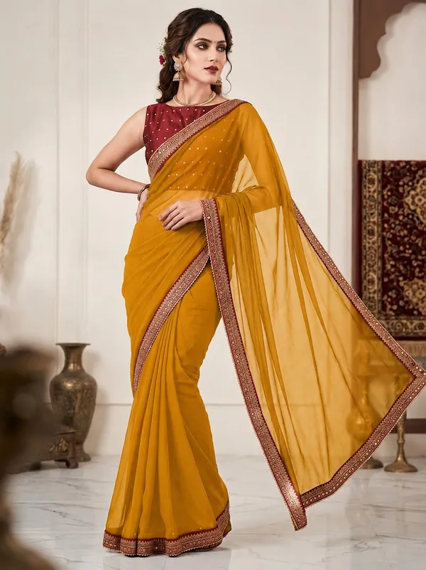 Shree_Shubh_Creation_Embellished_Daily_Wear_Silk_Blend_Saree_(Yellow)
