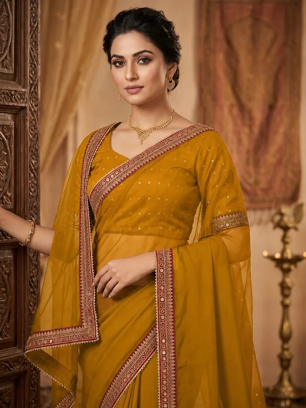 Shree_Shubh_Creation_Embellished_Daily_Wear_Silk_Blend_Saree_(Yellow)