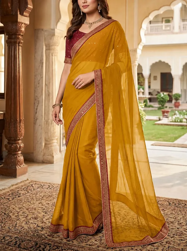 Shree_Shubh_Creation_Embellished_Daily_Wear_Silk_Blend_Saree_(Yellow)