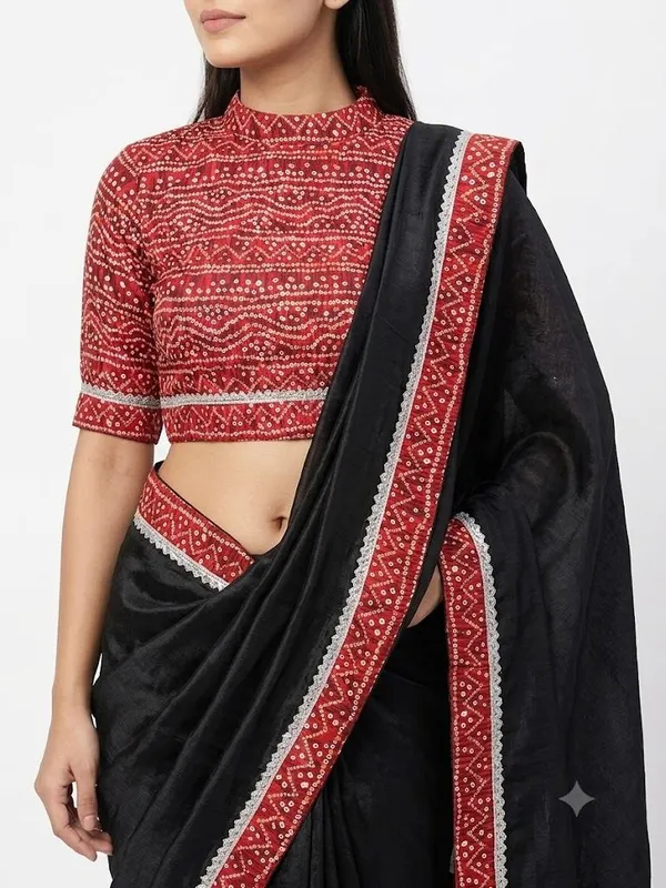 Shree_Shubh_Creation_Self_Design_Bandhani_Chiffon_Saree_(Black)