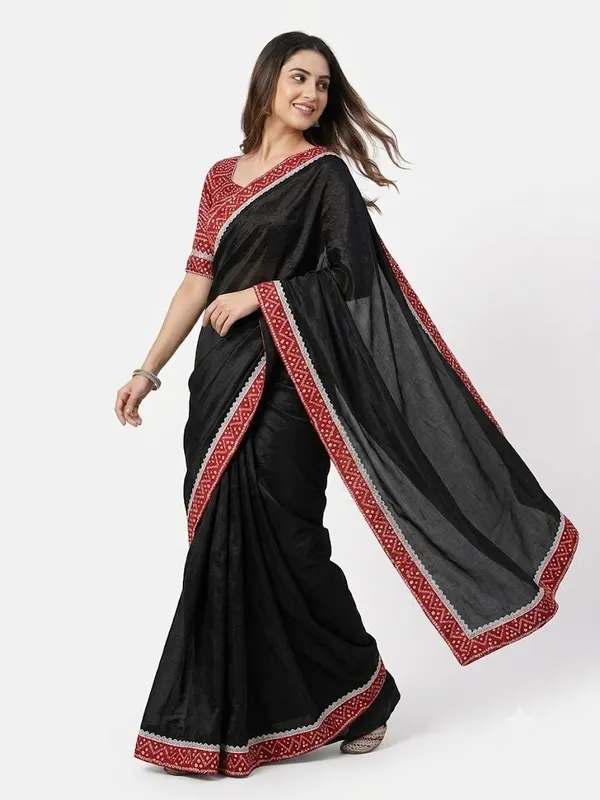 Shree_Shubh_Creation_Self_Design_Bandhani_Chiffon_Saree_(Black)