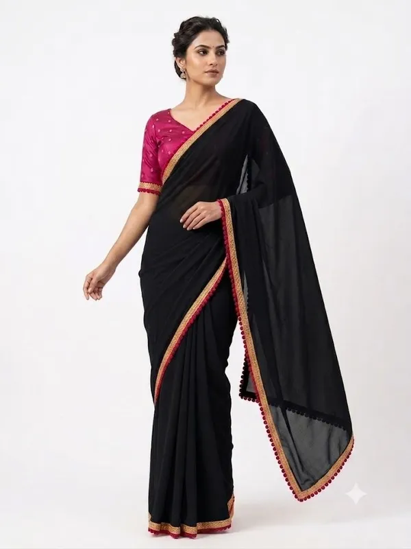 Shree_Shubh_Creation_Self_Design_Bollywood_Georgette_Saree_(Black)