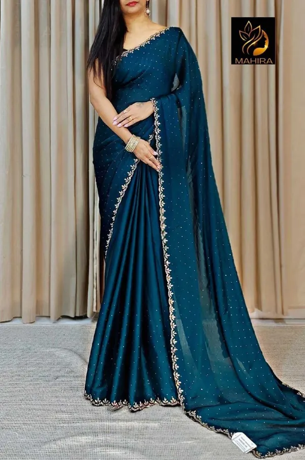 Ndenterprise_Embellished_Bollywood_Chiffon_Saree_With_Unstitched_Blouse_(Blue)