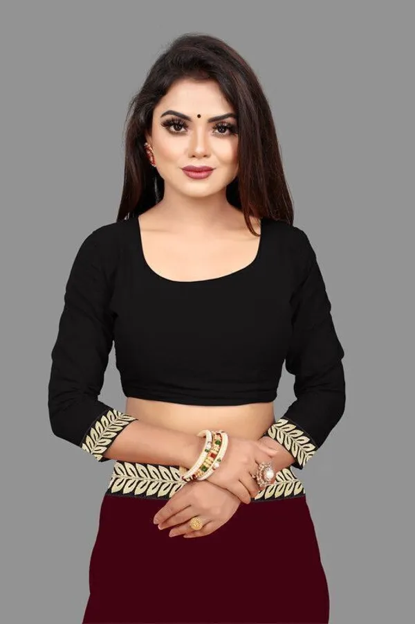 Shree_Shubh_Creation_Solid_Daily_Wear_Georgette_Saree_With_Unstitched_Blouse_(Maroon)