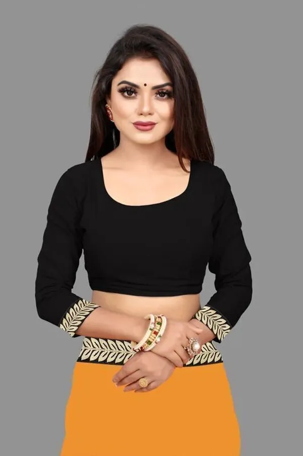 Shree_Shubh_Creation_Solid_Daily_Wear_Georgette_Saree_With_Unstitched_Blouse_(Yellow)