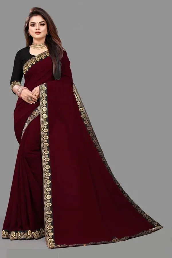 Shree_Shubh_Creation_Solid_Bollywood_Georgette_Saree_With_Unstitched_Blouse_(Maroon)
