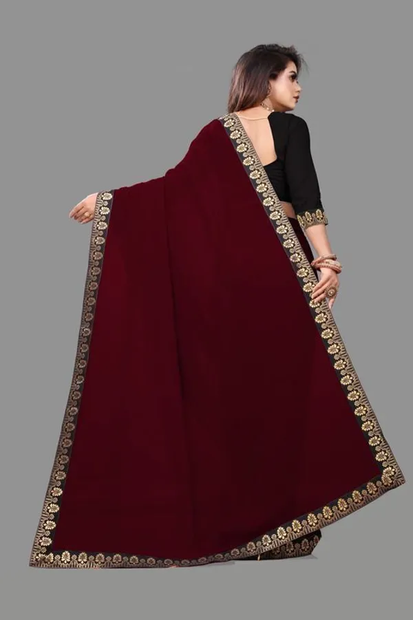Shree_Shubh_Creation_Solid_Bollywood_Georgette_Saree_With_Unstitched_Blouse_(Maroon)