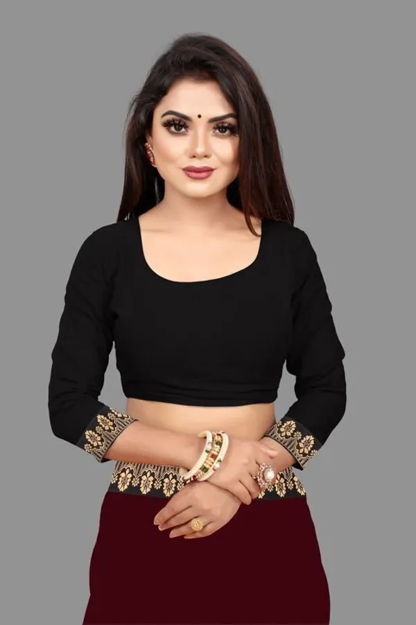 Shree_Shubh_Creation_Solid_Bollywood_Georgette_Saree_With_Unstitched_Blouse_(Maroon)
