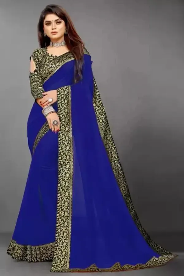 Shree_Shubh_Creation_Solid,_Woven_Daily_Wear_Georgette_Saree_With_Unstitched_Blouse_(Blue)