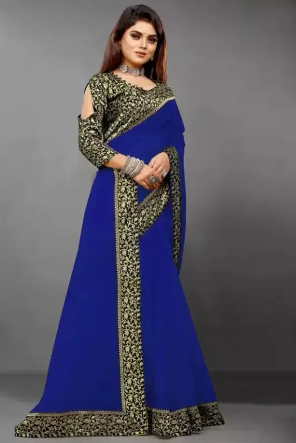 Shree_Shubh_Creation_Solid,_Woven_Daily_Wear_Georgette_Saree_With_Unstitched_Blouse_(Blue)