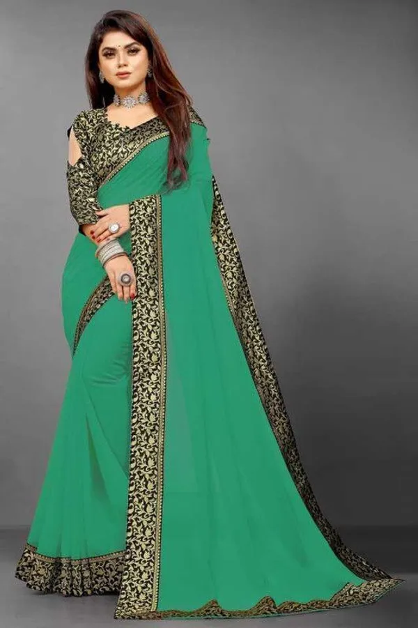Shree_Shubh_Creation_Printed_Daily_Wear_Georgette_Saree_With_Unstitched_Blouse_(Green)