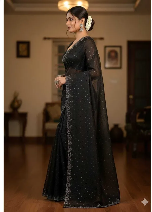Shree_Shubh_Creation_Self_Design,_Woven,_Embroidered_Bollywood_Pure_Silk_Saree_With_Unstitched_Blouse_(Black)