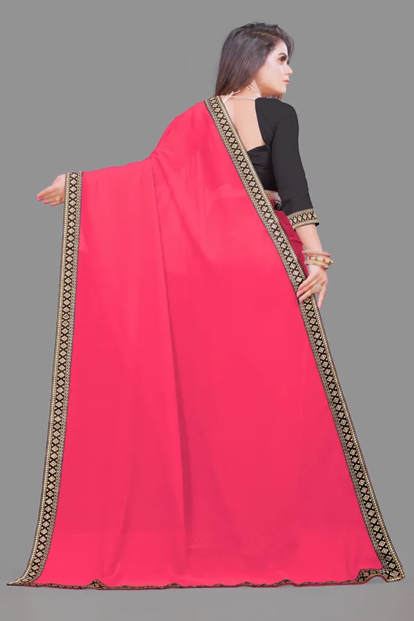 Shree_Shubh_Creation_Woven_Daily_Wear_Georgette_Saree_With_Unstitched_Blouse_(Red)