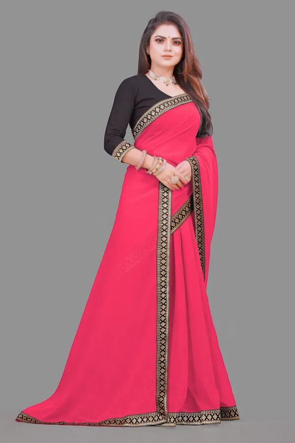 Shree_Shubh_Creation_Woven_Daily_Wear_Georgette_Saree_With_Unstitched_Blouse_(Red)
