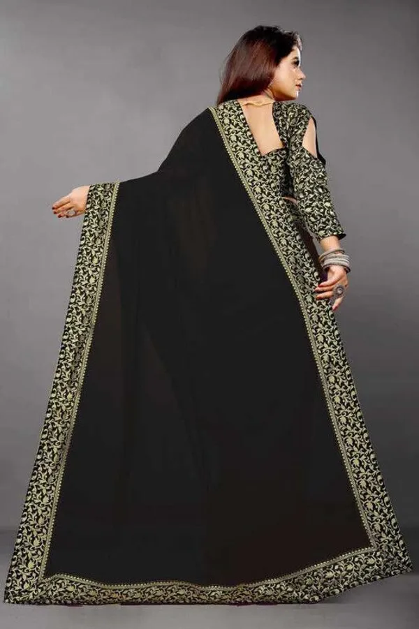 Shree_Shubh_Creation_Solid_Daily_Wear_Georgette_Saree_With_Unstitched_Blouse_(Black)
