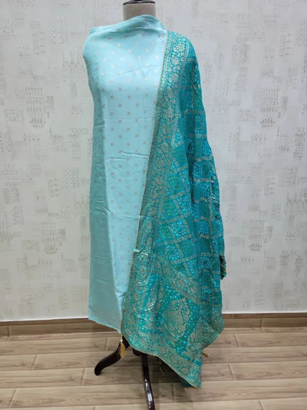 Blue_Heavy_Dola_Silk_Unstitched_3_Piece_Suit_For_Women