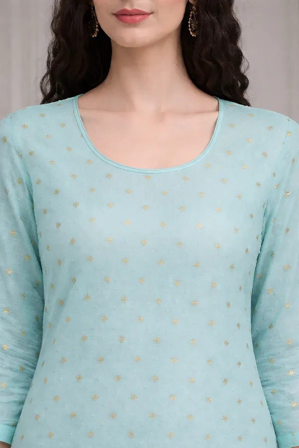 Blue_Heavy_Dola_Silk_Unstitched_3_Piece_Suit_For_Women