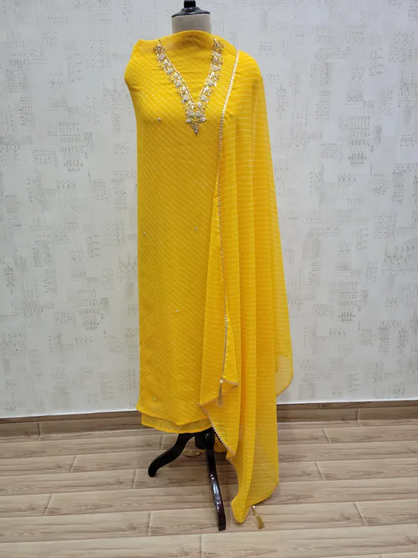 Yellow_Mothda_Light_V_Neck_Bandhej_Unstitched_3_Piece_Suit_For_Women