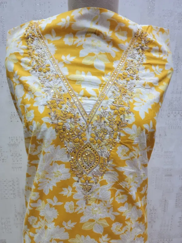 Yellow_Pure_Cotton_Designer_3_Piece_Unstitched_Suit_For_Women