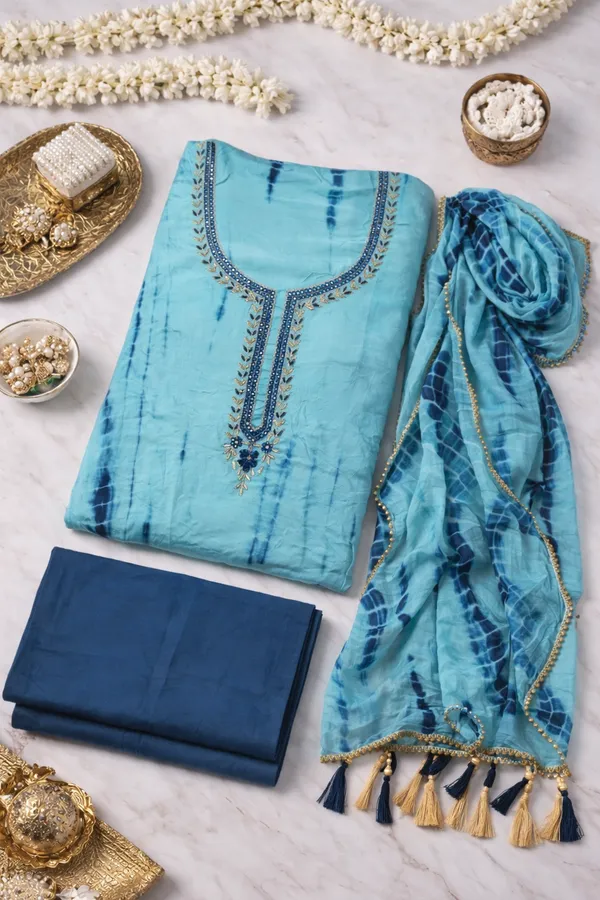 Blue_Premium_Shibori_Crepe_Unstitched_3_Piece_Suit_For_Women