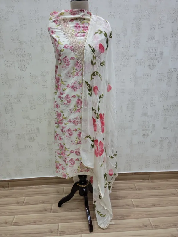 White_Premium_Cotton_V_Neck_Brush_Unstitched_3_Piece_Suit_For_Women